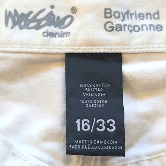 Mossimo Size 16 White Frayed Jean Boyfriend Shorts Summer VCAY Beachy - Picture 8 of 8